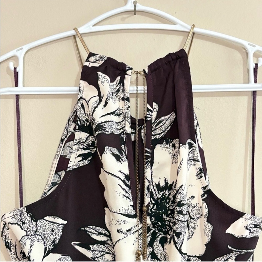 Dynamite Plum & Cream Halter Cocktail Mini Dress – Size XS Like New - Picture 9 of 12